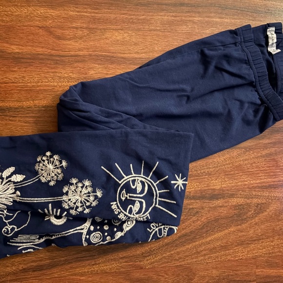 Johnny Was JWLA Noah Embroidered Leggings Boho Chic J63922 New Navy / Xs - Picture 3 of 4